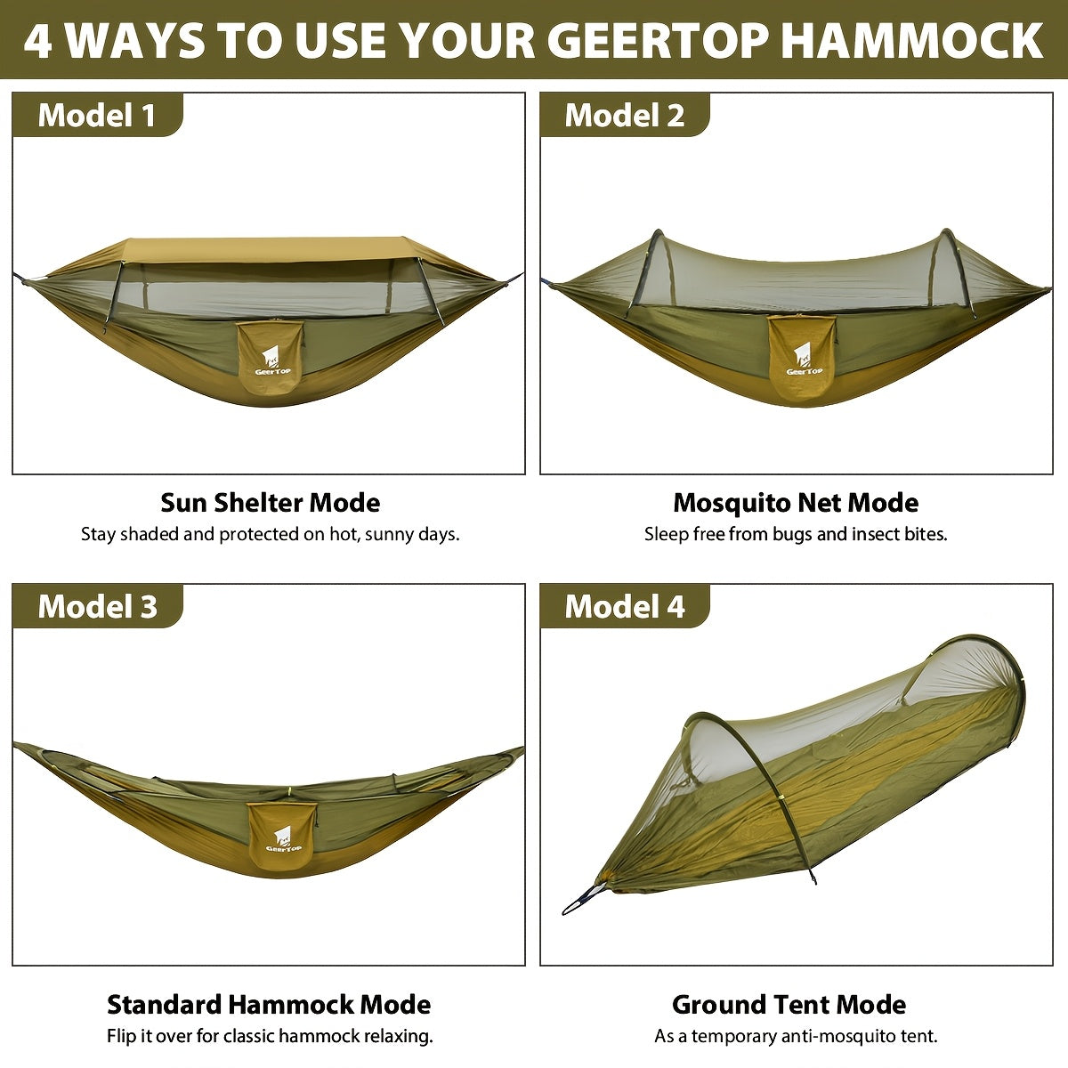 AERIVYN - 3-in-1 Camping Hammock for Sheltered Rest