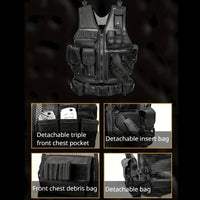 Quick Release Multi-Functional Breathable Vest for Outdoor Adventure, Camping, Hiking, Fishing, Training