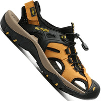 Men'S Leather Sandals for Men Fisherman Men'S Black Brown Grey Size Summer Shoes Male Hiking Shoe Man Casual