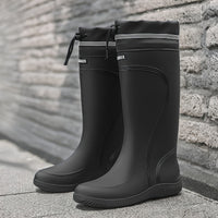 Men's Outdoor Rain Boots Work High Quality Shoes Rain Boots Home Use Long Water Shoes with Rope Mouth High Quality Shoes Daily Work Water Shoes Unisex Water Shoes Men's Soft Sole Outdoor Fishing Casual High Top Rain Boots Farm Work Water Shoes