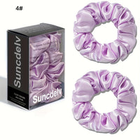 VELUNEA - Silk Scrunchie Duo for Gentle Crease-Free Styling