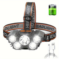 GLEVARO - Rechargeable 5-LED Headlamp for Hands-Free Outdoor Light