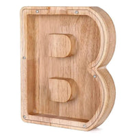 LETTRIVA - Wooden Letter Coin Bank for Visible Saving Progress