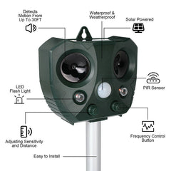 BIRVANO - Solar Ultrasonic Repeller for Peaceful Outdoor Spaces