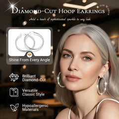 LUMEVRA - Diamond-Cut Hoop Earrings That Catch the Light