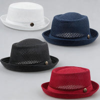 Summer Breathable Mesh Pork Pie Hat