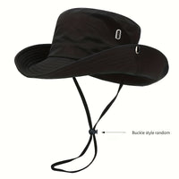 Hiking Outdoor Hat, New Unisex Mountaineering Sun Protection Bucket Hat, Outdoor Quick-Dry Drawstring Cap, Travel Outdoor Bucket Hat, Fishing Hat, Windproof with Random Style Button and Drawstring