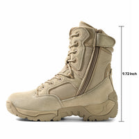 NORTIV 8 Men's Tactical Boot Waterproof Lightweight Comfortable Boots for Work Motorcycle Combat Boots Side Zipper Hiking Outdoor Climbing Activities All Day All Season Christmas Gifts
