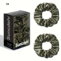 VELUNEA - Silk Scrunchie Duo for Gentle Crease-Free Styling