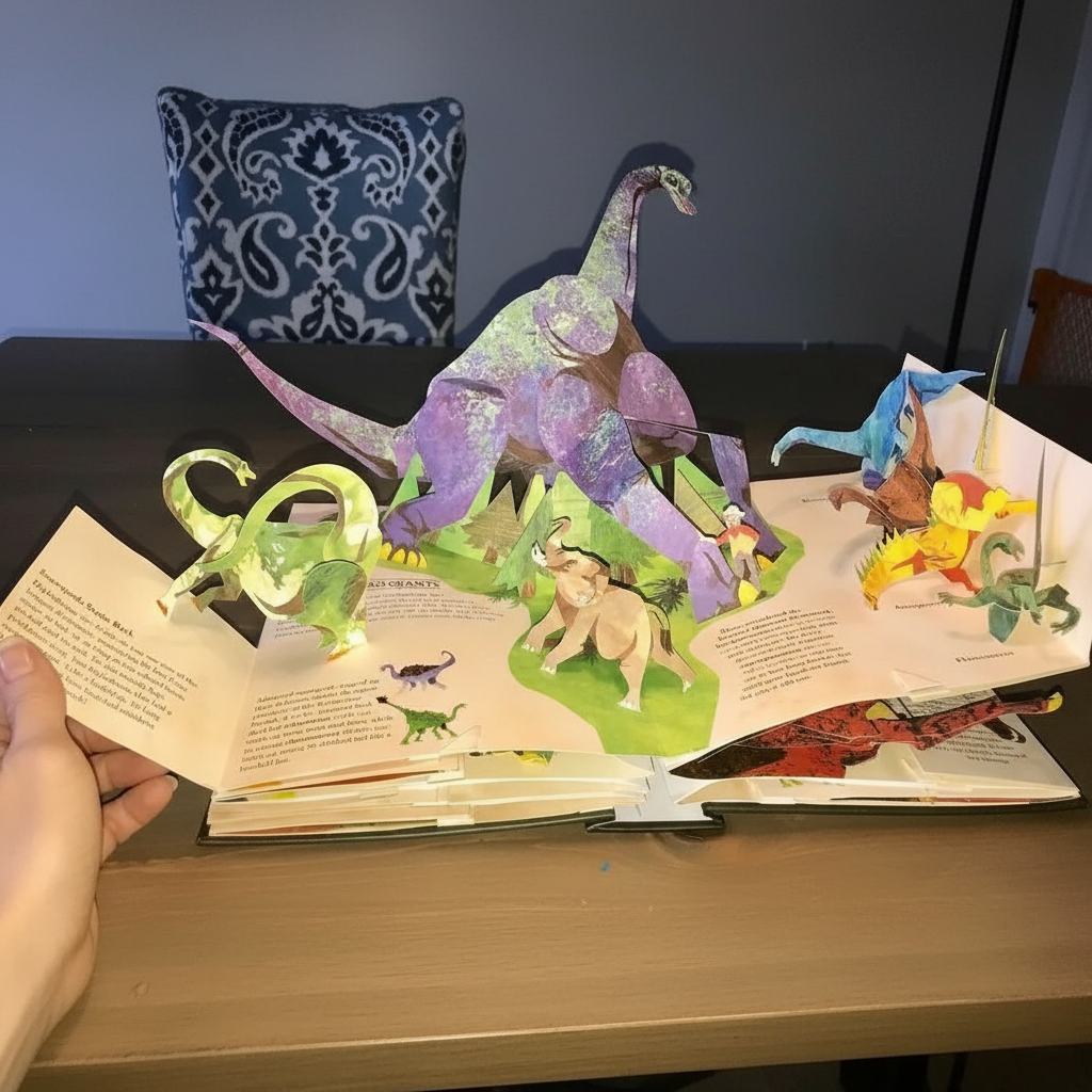 SAURIVA - 3D Pop-Up Dinosaur Book for Imaginative Storytime