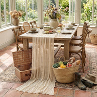 GAUZELLE - Cheesecloth Table Runner for Softly Layered Tablescapes