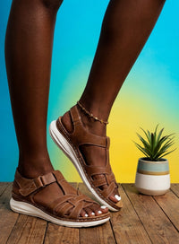 Women's Sandals Walking Shoes Arch Support - Wide Fit | Women's Comfort Walking Sandals | Ergonomic Footwear | Shock Absorbing Open Toe Sandals