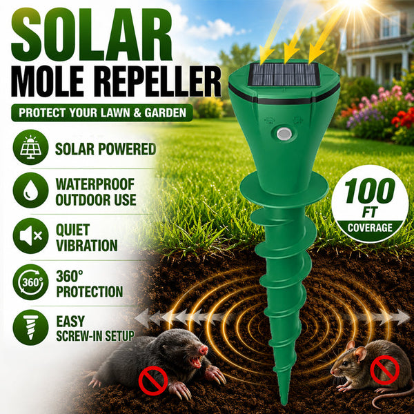 🔥Hot Sale 50% OFF☘️Vodlans™ Solar Powered Waterproof Screw Mole Repellent