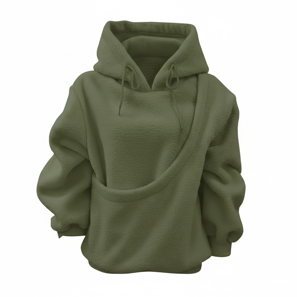 PAWVELA - Teddy Fleece Pet Pouch Hoodie for Cozy Carrying