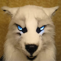 LUPHORA - LED Werewolf Mask with Glowing Eyes and Movable Ears