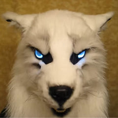 LUPHORA - LED Werewolf Mask with Glowing Eyes and Movable Ears
