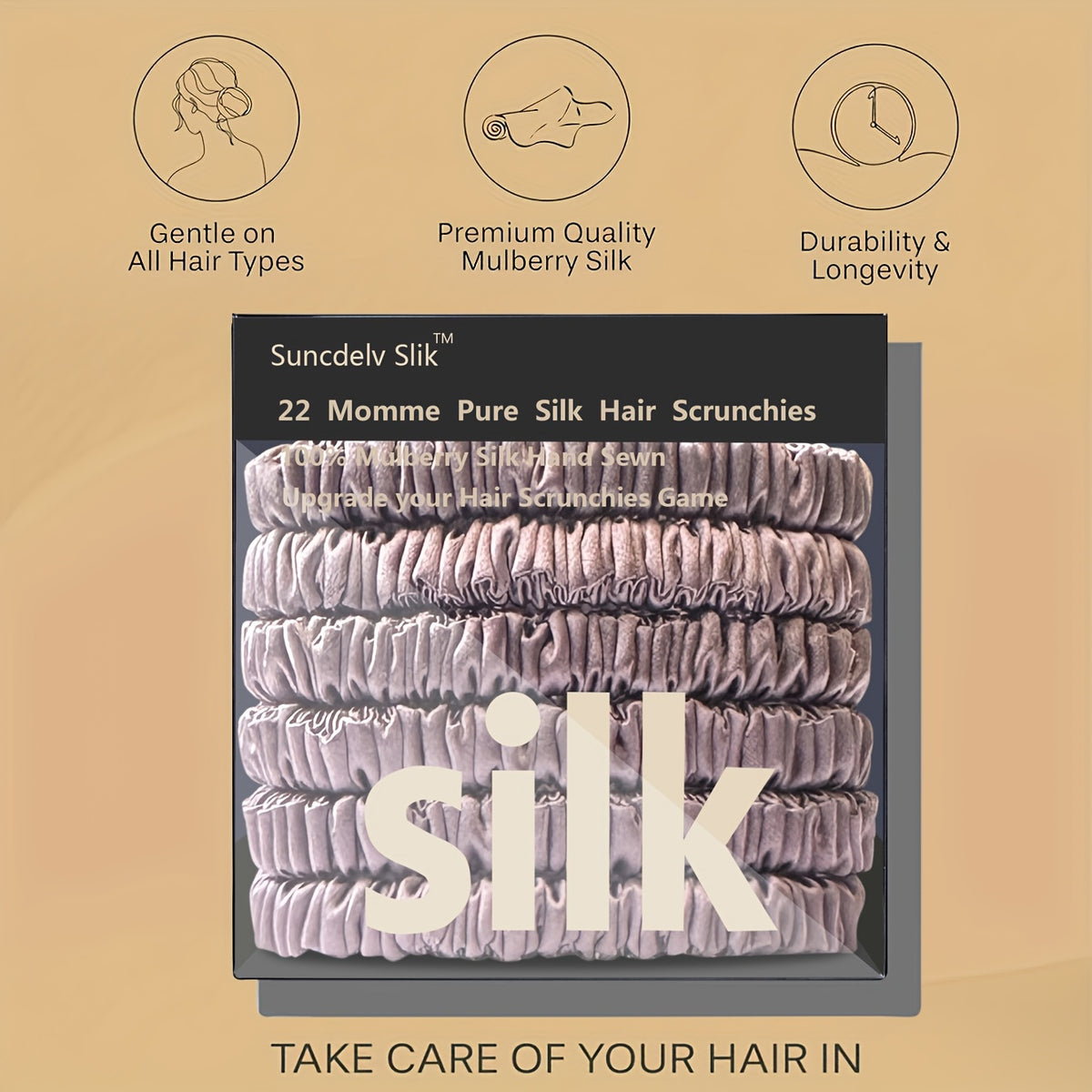 TRESYVA - Silk Scrunchie Set for Gentle, Friction-Reducing Styling