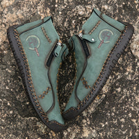 Men's Handmade PU Boots with Zipper, Casual
