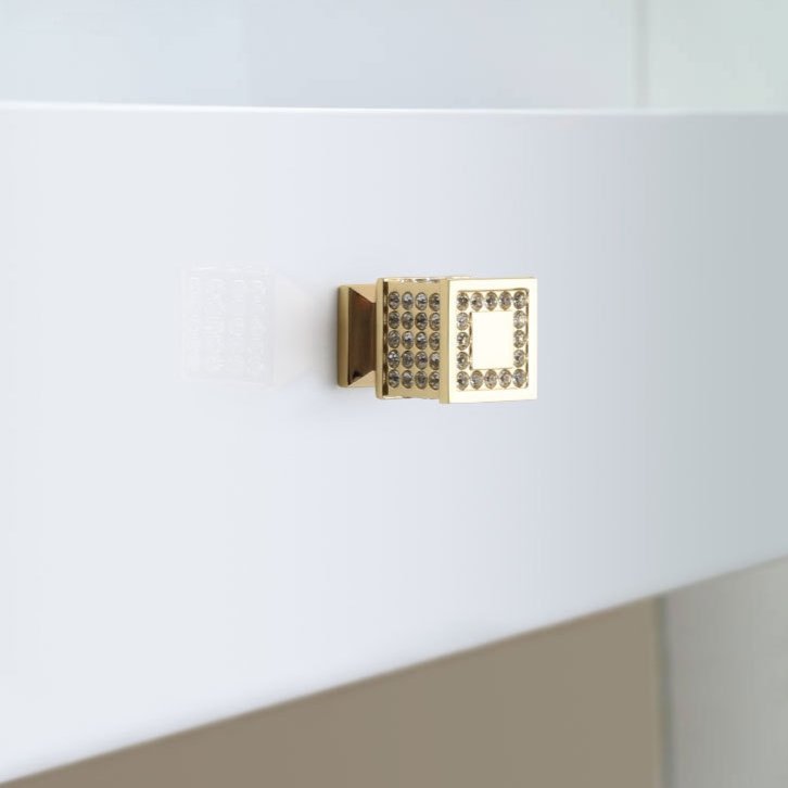 GLINTARA - Crystal Brass Furniture Knob for a Striking Accent