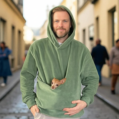 PAWVELA - Teddy Fleece Pet Pouch Hoodie for Cozy Carrying