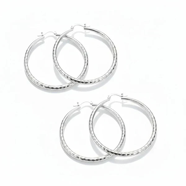 LUMEVRA - Diamond-Cut Hoop Earrings That Catch the Light