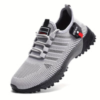 Men'S Breathable Mesh Sneakers - Lightweight Low-Top Training Shoes with EVA Cushioning, & Red Accents for Running, Hiking, Gym & Casual Wear - All-Season Comfort, Hiking Footwear, Sleek Sporty Design, Durable Traction Footwear