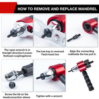 M3-M8 Electric Rivet Gun Adapter Kit