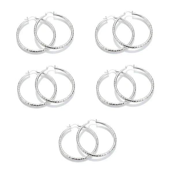 LUMEVRA - Diamond-Cut Hoop Earrings That Catch the Light