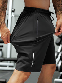 Men'S High-Elasticity Summer Shorts with Drawstring Waist And Zipper Pockets - Navy Blue, Casual Outdoor And Fitness Gear, Breathable Nylon-Spandex Blend, Ideal for Gym, Hiking And Daily Wear, Outdoor Shorts|Drawstring Shorts|Durable Shorts