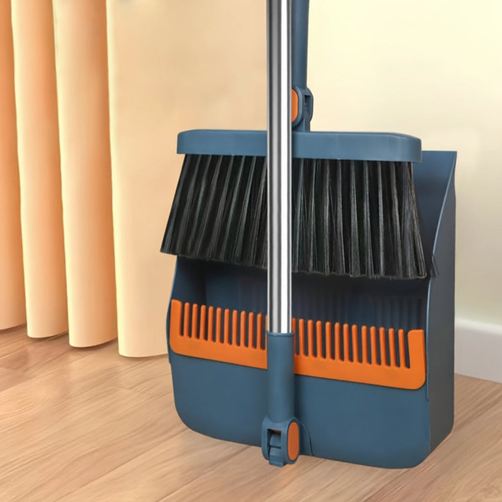 BRISTORA - Rotating Broom and Dustpan Set for Bend-Free Cleaning