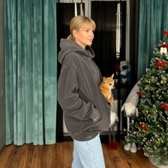 PAWVELA - Teddy Fleece Pet Pouch Hoodie for Cozy Carrying