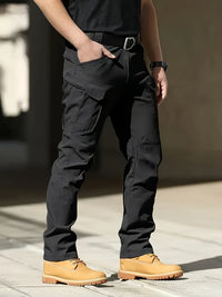 Spring/Autumn Style Men's Tactical Cargo Pants, Slightly Stretch Fabric, Soft and Breathable, Multi-Pocket, Suitable for Casual Outings, No Belt
