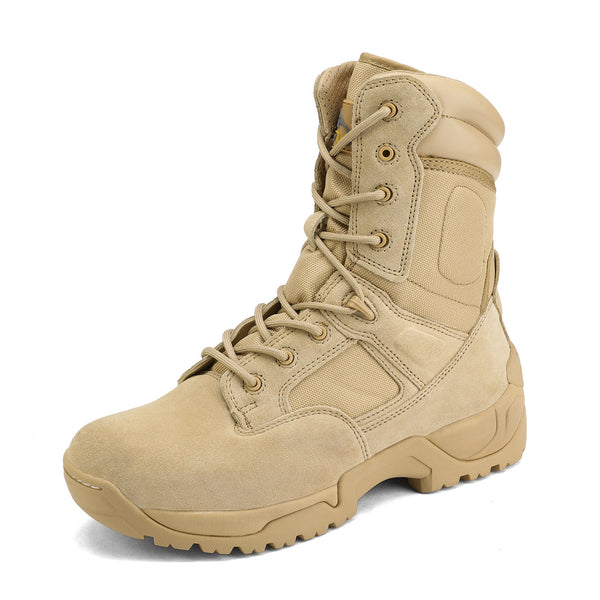 NORTIV 8 Men's Tactical Boot Waterproof Lightweight Comfortable Boots for Work Motorcycle Combat Boots Side Zipper Hiking Outdoor Climbing Activities All Day All Season Christmas Gifts