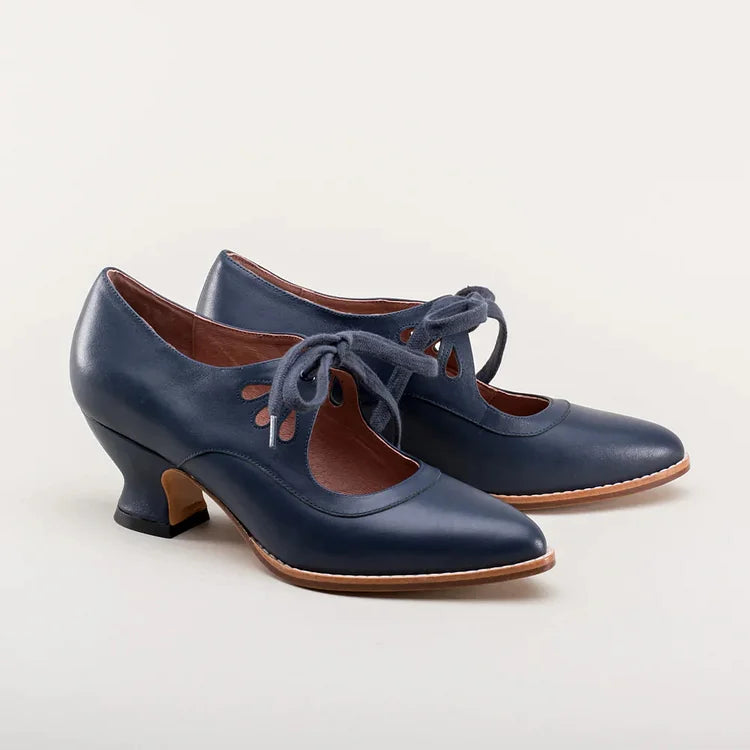ELDOVRA - Edwardian Leather Heels for Comfortable All-Day Walking