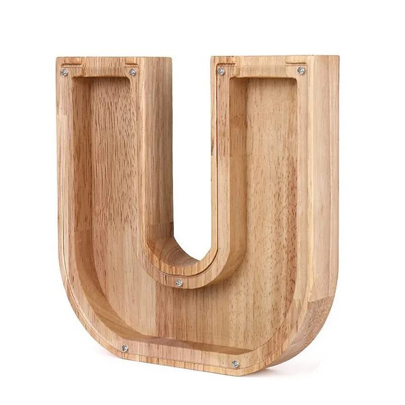 LETTRIVA - Wooden Letter Coin Bank for Visible Saving Progress