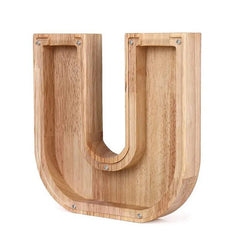 LETTRIVA - Wooden Letter Coin Bank for Visible Saving Progress