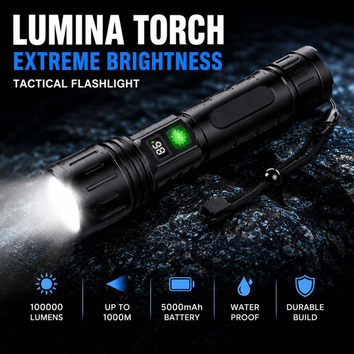 VAYLUXA - Rechargeable Tactical Flashlight for Emergency Visibility