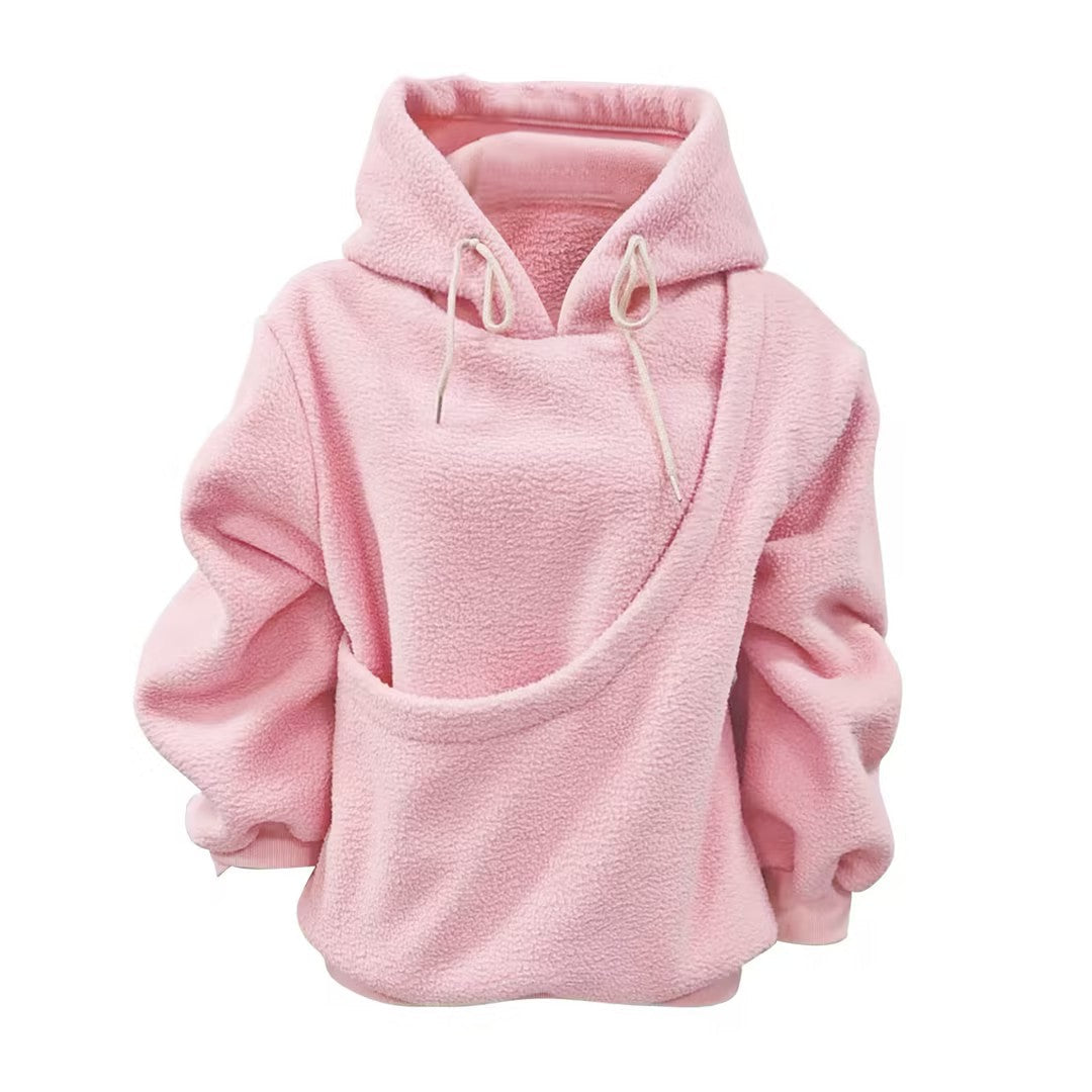 PAWVELA - Teddy Fleece Pet Pouch Hoodie for Cozy Carrying