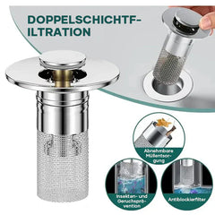 DRAIVEL - Polished Pop-Up Drain Stopper That Traps Hair and Prevents Clogs