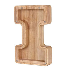 LETTRIVA - Wooden Letter Coin Bank for Visible Saving Progress