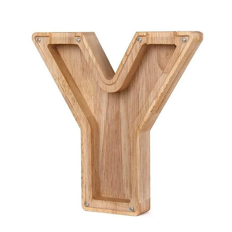 LETTRIVA - Wooden Letter Coin Bank for Visible Saving Progress