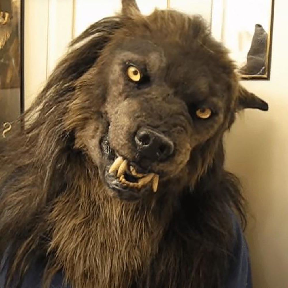 LUPHORA - LED Werewolf Mask with Glowing Eyes and Movable Ears
