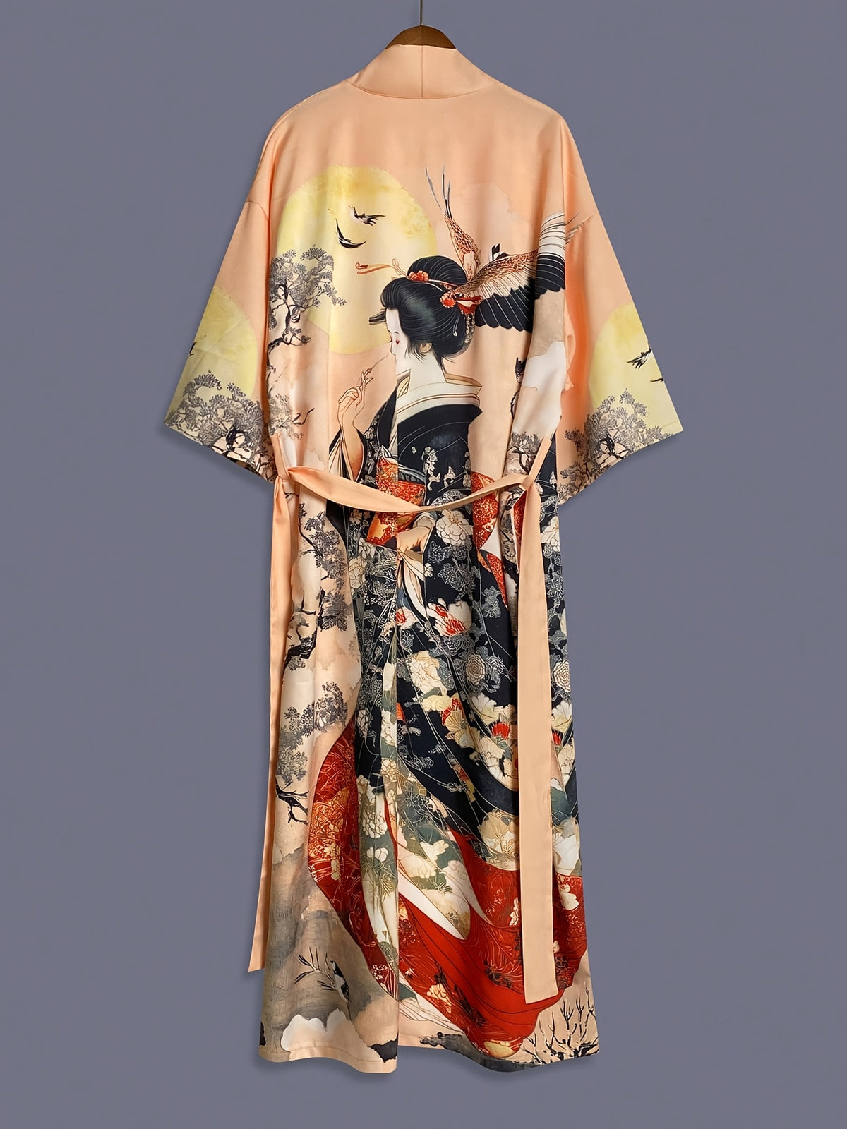 KAVYORI - Satin Kimono Cover-Up for Effortless Layered Style
