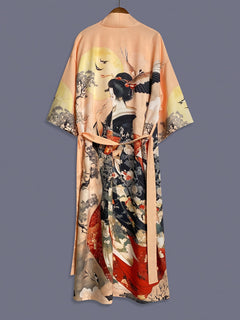KAVYORI - Satin Kimono Cover-Up for Effortless Layered Style