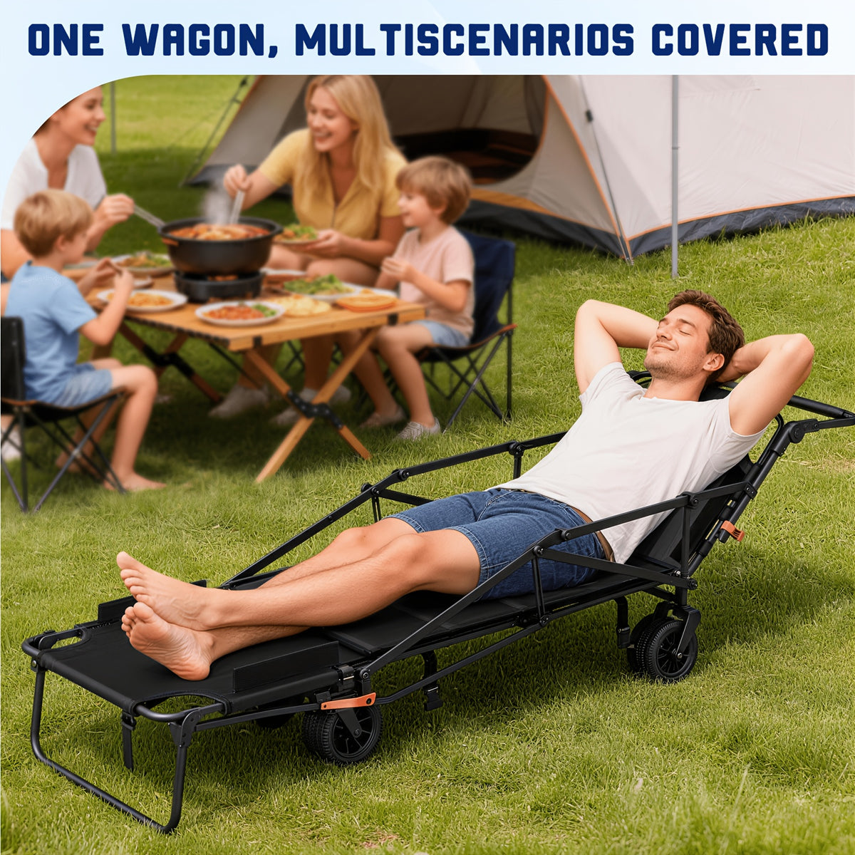 FOLVENA - Convertible Wagon Chair for Mobile Outdoor Comfort