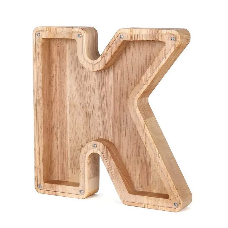 LETTRIVA - Wooden Letter Coin Bank for Visible Saving Progress