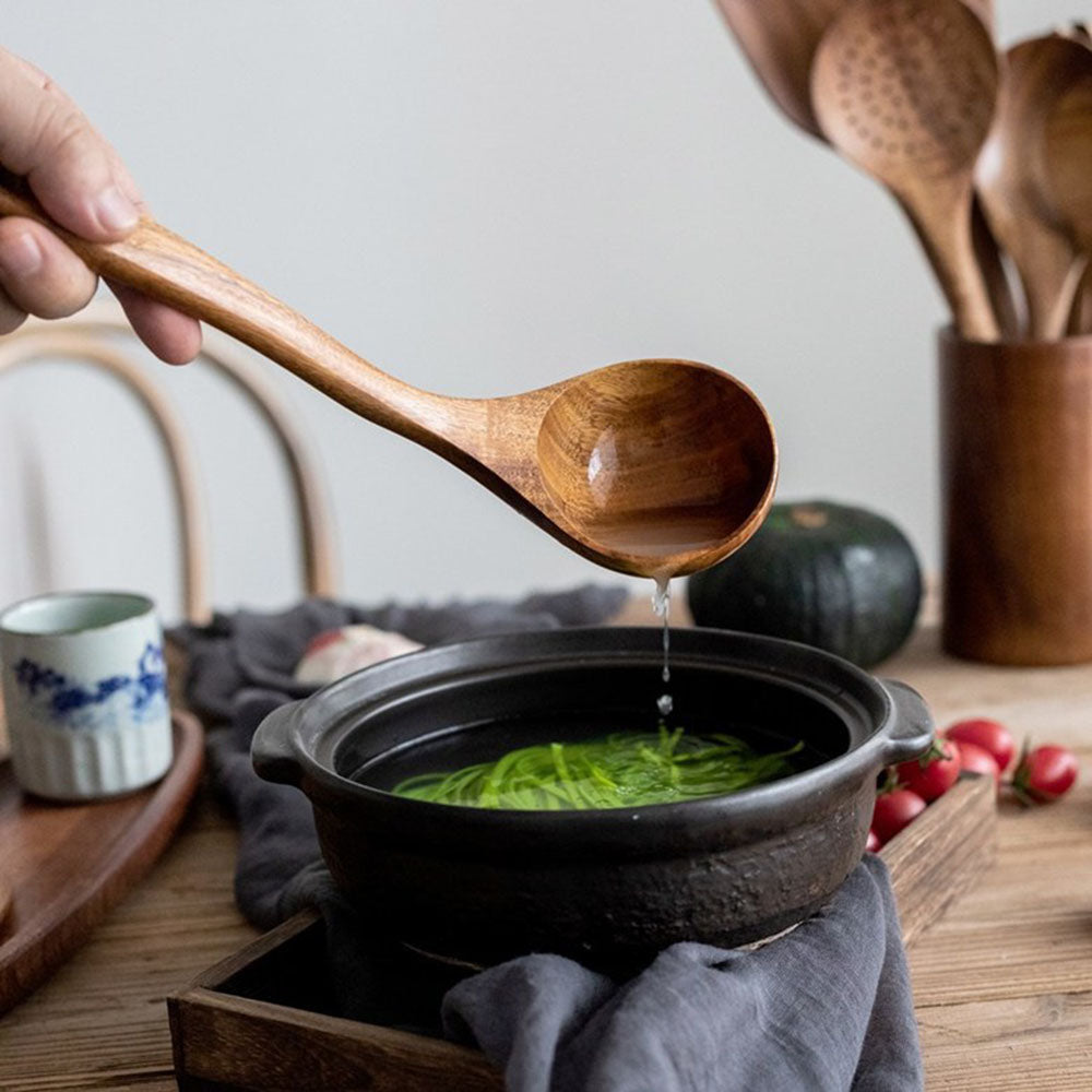 TAVENLI - Teak Kitchen Utensil Set for Scratch-Free Cooking