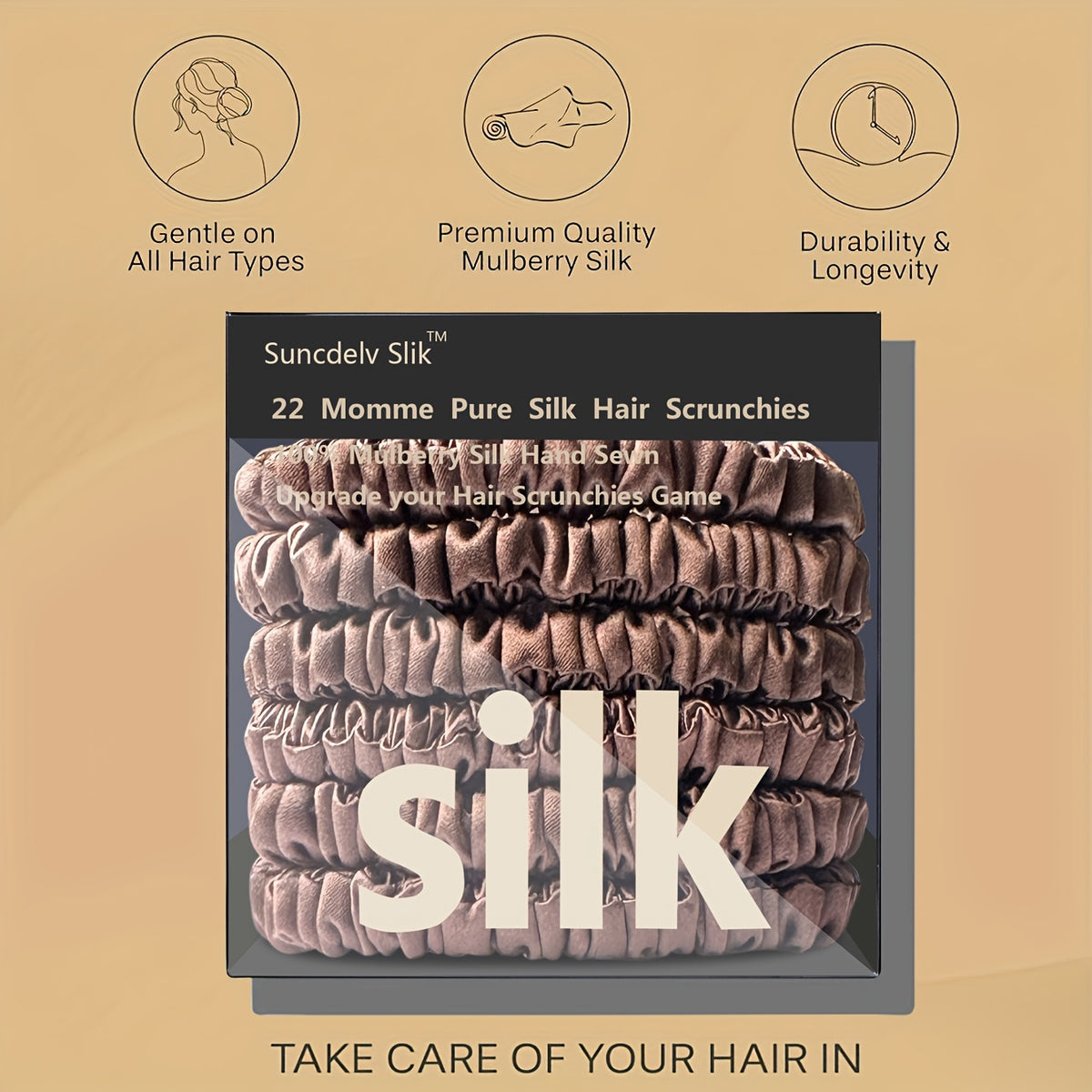 TRESYVA - Silk Scrunchie Set for Gentle, Friction-Reducing Styling