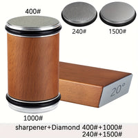 Schleifstein-Set DuoCut | Diamantstein mit Magnet-Halterung | 15° & 20° Schleifwinkel | Holz & Metall