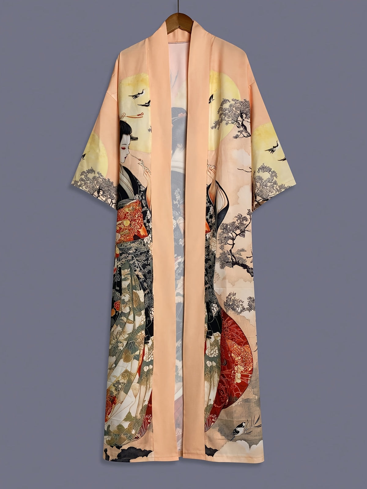 KAVYORI - Satin Kimono Cover-Up for Effortless Layered Style
